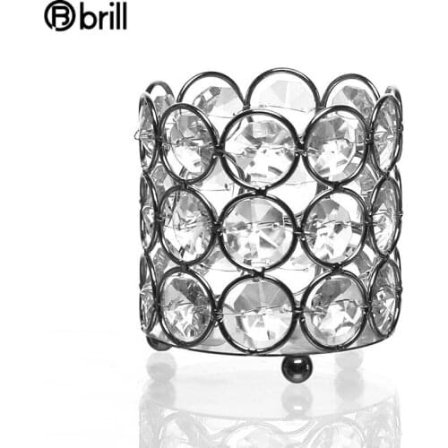 Wedding Candlestick Crystal Decor Table Candle Holder Cup Candlelight Romantic Tea Light Decoracion Hogar Moderno Portavelas