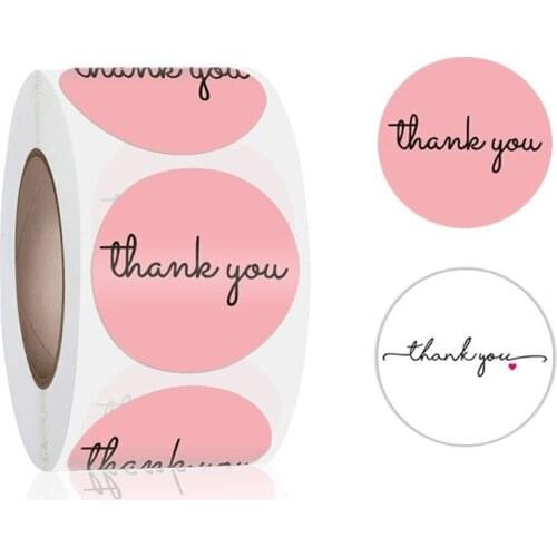 100-500 Thank You Sticker Paper Labels Round Reward Scrapbooking Stickers Wedding Party Decor Envelope Seals Stickers Stationery