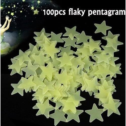 100pcs Wall Glow In The Dark Star Stickers Decal Baby Kids Gift Nursery Room [NF] SCIE999