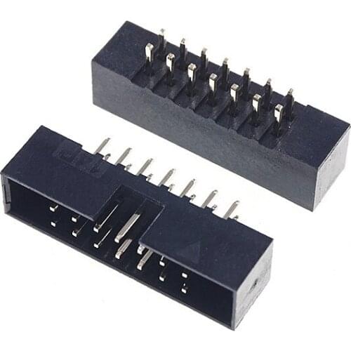 1000 Pcs Box Header 14 Pin 2x7P 2.0mm Pitch Male Shrouded PCB straight IDC Socket dual rows space 2.0 Through hole DIP