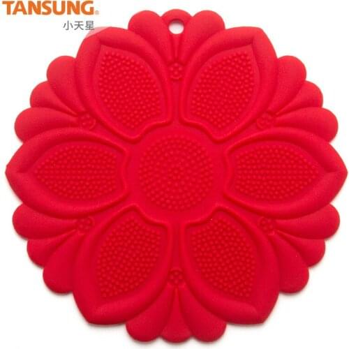 2pcs Color round shape coaster silicone coaster creative non-slip insulation mat tea coaster