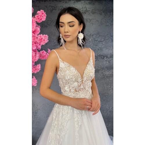 3 Size Floral Lace Helen Wedding Dress Bridal Dress Custom Design Evening Dress Quality Embroidered Fabric Elegant Design