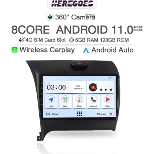 360 Camera Carplay 6g 128Gb Android 10.0 Car DVD Player For KIA K3 Cerato Forte 2013 - 2017 GPS WIFI Bluetooth RDS Stereo Radio