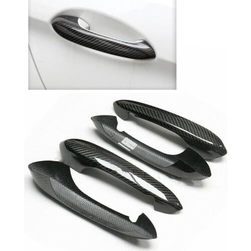 4pcs Door Handle Trim Cover Carbon Fiber Car Exterior Doorknob Holder Caps Add On For BMW G20 G01 G02 G05 G30 G38 G32 2018 2019