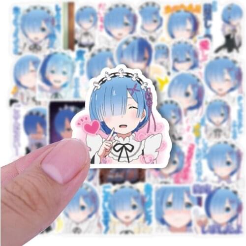 40pcs Life In A Different World From Zero Rem Anime Stickers Kids Toys Phone Laptop Luggage Wall Notebook Car Decal Sticker Gift