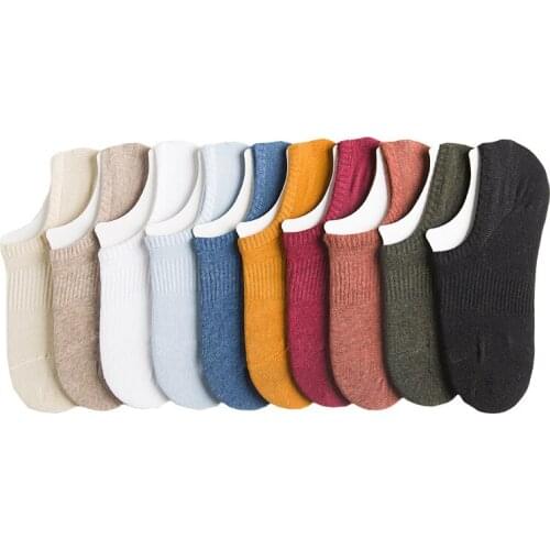 5 Pairs Spring Summer Women Socks Thin Section Solid Color Womens Boat Socks Comfortable Cotton Ankle Socks Invisible Socks