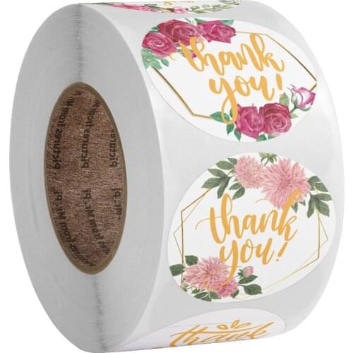 50-500pcs Thank You Stickers for Seal Labels 25mm Gift Packaging Stickers Birthday Party Offer Stationery Sticker