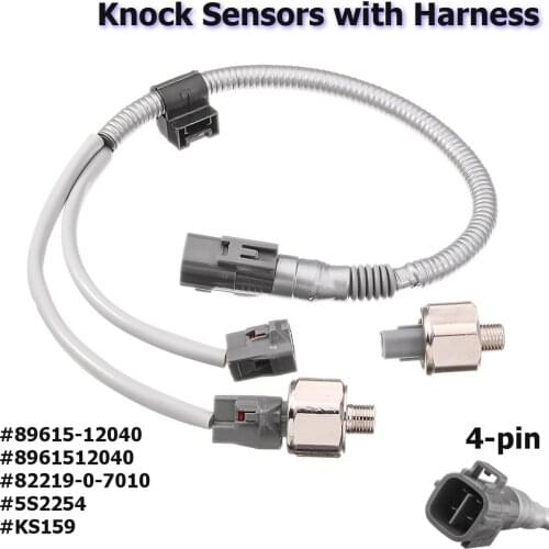#8961512040 #5S2254 #KS159 3pcs 4 Pin Set Knock Sensor With Harness For Toyota/Lexus/Corolla/Camry ES300 GS300 GS400 LS400 RX300
