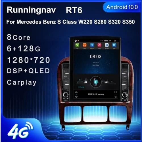 Android 10.1 For Mercedes Benz S Class W220 S280 S320 S350 Tesla Type Multimedia Stereo Car DVD Player Navigation GPS Radio