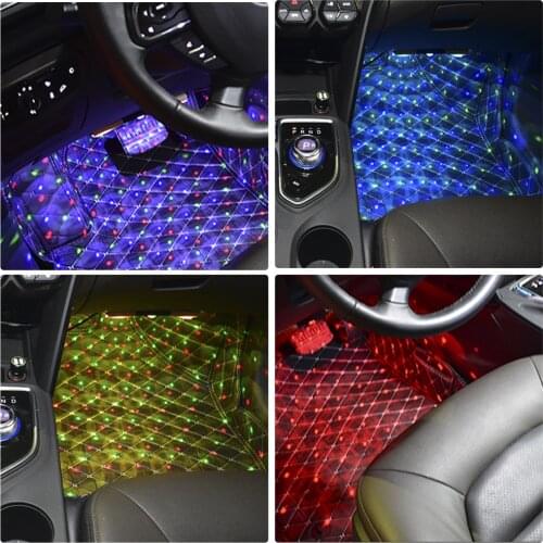 Car Atmosphere Lamp Floor Lights Car Interior Lights Colorful Ambient Lights Star Light Car Door Light Auto Assessoires