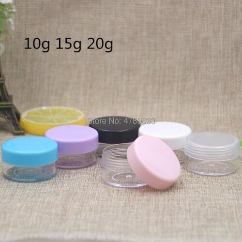 10g Cosmetic Jar Box Makeup Cream Nail Art Cosmetic Bead Storage Pot Container Transparent Bottle Portable Plastic Round Case