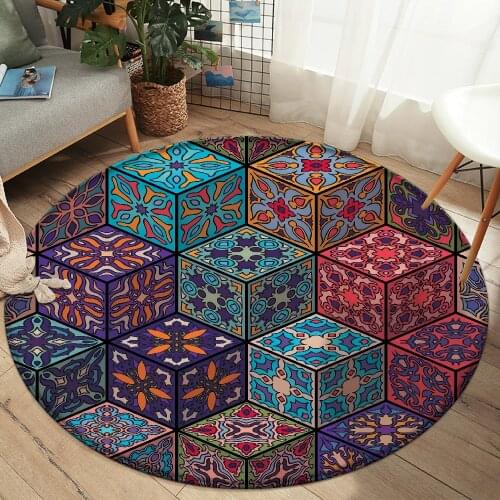 Top Brand Nonslip Mandala Style Colorful Floral Pattern Rug Floor Mat Bathroom Living Room Bedroom Carpet Decor Rugs tapis salon