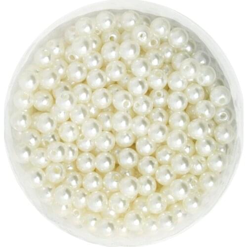500pcs/lot 6MM Ivory White ABS Imitation Pearl Beads Small Round Ball Jewelry diy Beads DIY Kids Jewelry Craft for Decorations