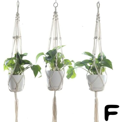 Decorative Plant Hanger Hanging Plant Hanger Macrame Indoor Outdoor Hanging Planter Basket Cotton Rope 4 Legs 41Inch (1P