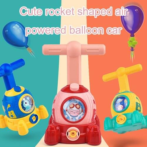 Children Inertial Power Ball Car Science Experiment Toys Puzzle Fun Spacecraft Inertial Inflate Balloons Power Ball Car Kid Gift