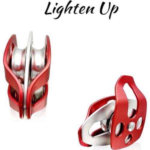 25KN double pulley for outdoor rock Caving Rock Climbing Rappelling Rescue Dragging Sheaves Caving Rescue Hauling System