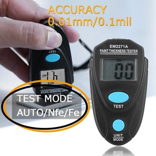 EM2271A Digital Ultra-precise Fe/NFe 0.1-2mm Thickness Tester Car Auto Paint Coating Gauge Car Paint Film Tester Coating Meter