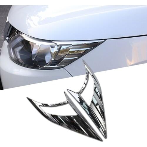 Headlight Front Light Lamp Trim Headlights Eyebrows Frame Cover Bezel Moldification For Nissan Qashqai J11 2015 - 2019
