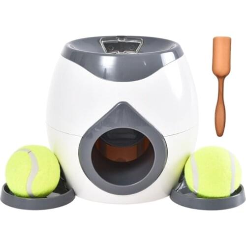 Interactive Pet Ball Launcher Toy Tennis Food Reward Machine Thrower Slow Feeder