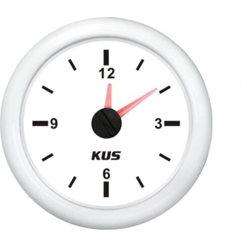 Clock Meter Gauge 12-Hour Format with Backlight 52mm(2") 12V/24V