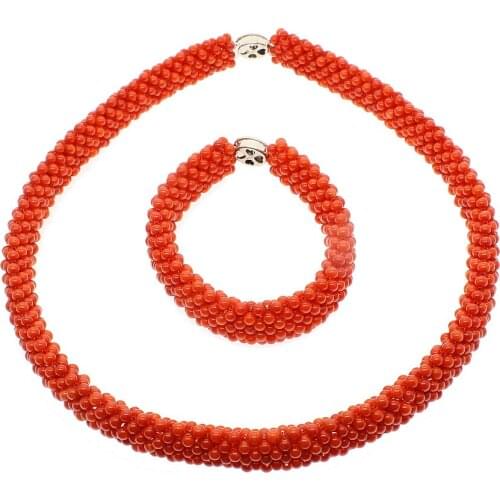 Exquisite natural coral necklace Fashion natural coral multi-line necklace Jewelry making DIY necklace bracelet jewelry