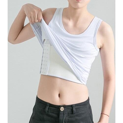Tomboy Breast Flatten Shapers Cotton Undershirt New Chest Binder Vest Enhanced Bandage Inside for Trans Les Corset