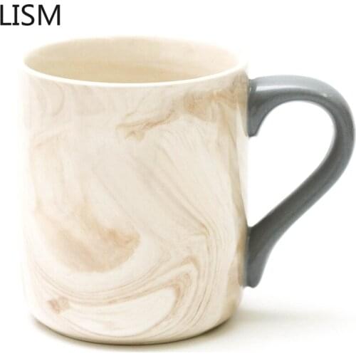 Creative Travel Coffee Mug Ceramic Large Capacity Mug with Lid Spoon Office Tea Milk Coffee Cup Set White Coffee Mugs Enamel Mug