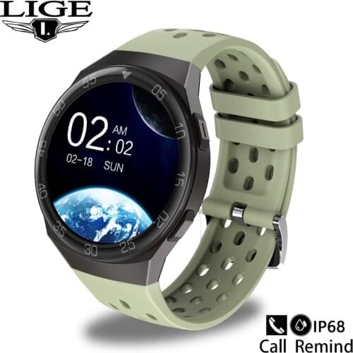 LIGE New Heart Rrate Monitor Smart Watch Men Bluetooth Call Waterproof Sport Fitness Smartwatch Full Touch Screen For Android IO