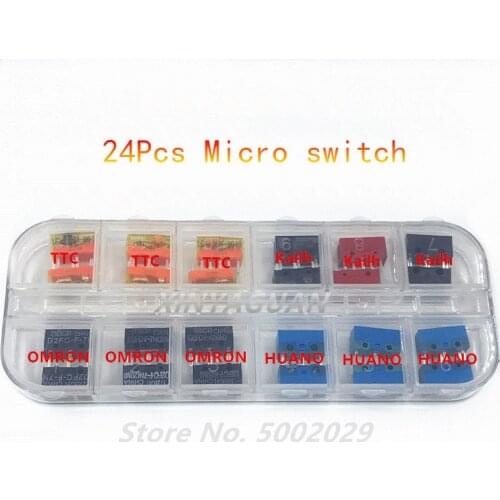 24Pcs New high-end mouse micro switch 3pin general computer mouse button repair box suitable for office / electronic competition