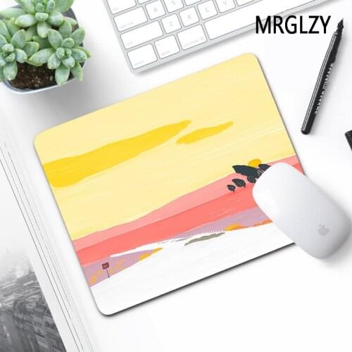 MRGLZY Drop Shipping Minimalist 220X180 Pink Yellow Small Mouse Pad Mats Carpet Gamer Laptop Mini PC Gaming Accessories MousePad