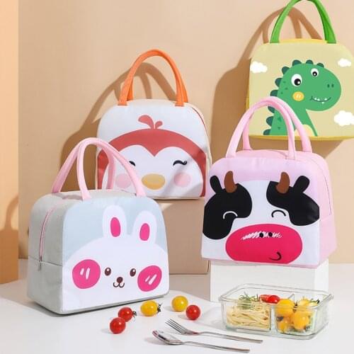 Cartoon Rabbit Lunch Bag Thermal Coolerr Lunch Box Container For Kids Women Picnic Food Storage Bags