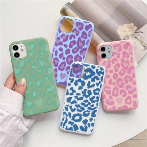 Candy Color Leopard Print Soft Phone Case For iPhone 11 12 Pro Max Mini 11Pro XS Max X XR 7 8 6 S Plus 5 SE 2020 TPU Back Cover