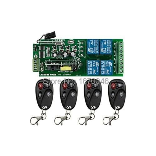 2015 NEW AC85V~250V 110V 220V RF 4CH 1000M Wide Voltage Multi-Function Wireless Remote Control Switch System