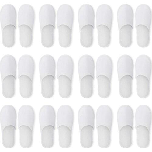 Disposable Slippers,1 Pairs Closed Toe Disposable Slippers Fit Size for Men and Women for Hotel, Spa Guest Used, (White)