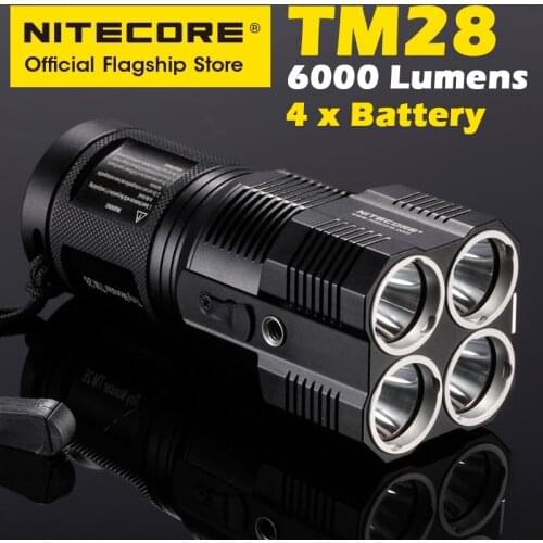 NITECORE 6000 Lumens Ultra-bright Rechargeable Flashlight Searchlight TM28