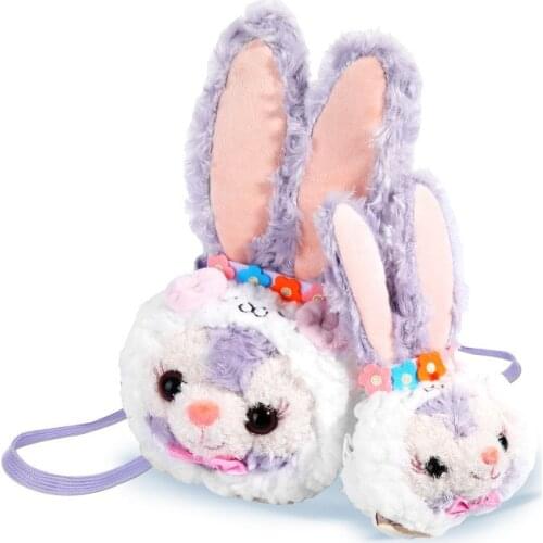 Disney Anime Character Duffy Bears Friend StellaLou Long-Ear Rabbit Plush Bag Stuffed Plush Messenger Bag HandBag Kids Toy Gift