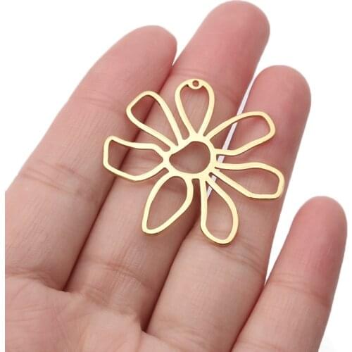 10pcs Fashion Brass Charms Flower Pendant Charms For Women DIY Necklace Earrings Jewelry Findings Making 36x34mm