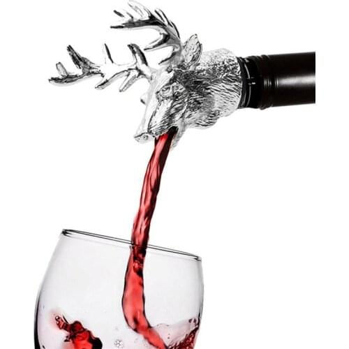 Wine Bottle Sealer Cork Pourer Stopper Antler Stag Red Wine Deer Head