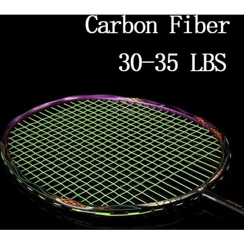 Professional 3U 4U Carbon Fiber Badminton Racket Strung Bag Racquet Sports Offensive Type Super Light Rackets String Speed Padel
