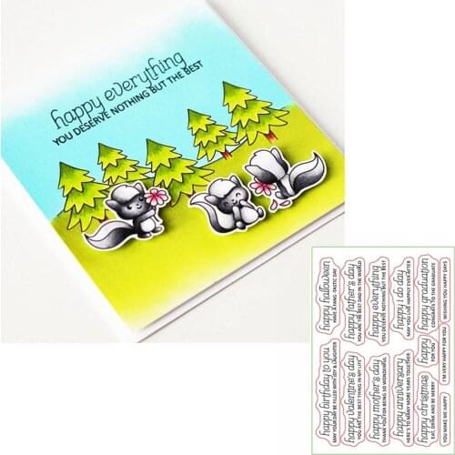 Happy+Greetings Clear Stamp Happy+Various Holiday&Greetings Clear Transparent Silicone Stamps 2020 For DIY Card Making