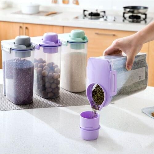 Kitchen Miscellaneous Grains Cans Food Storage Containers Cereal Dispenser Rice Bucket Kitchen Accessories Plastic Box