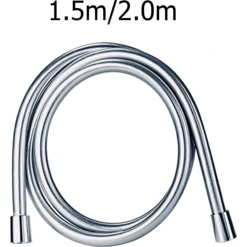 1.5m/2m PVC High Pressure Hose Silver PVC Smooth Shower Hose For Bathroom Handheld Shower Pipe Flexible Shower Hose