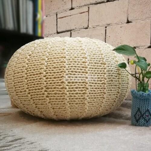 Nordic Full Cotton Hand Woven Round Low Stool For Shoes Change Sitting living Room Home Decoration Creative Soft Leisure Stool