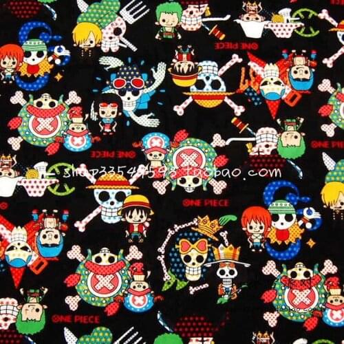 140CM Black Skeleton One Piece 100% Cotton Fabric for Kids Clothes Hometextile Backpacks Slipcover DIY Needlework Materia