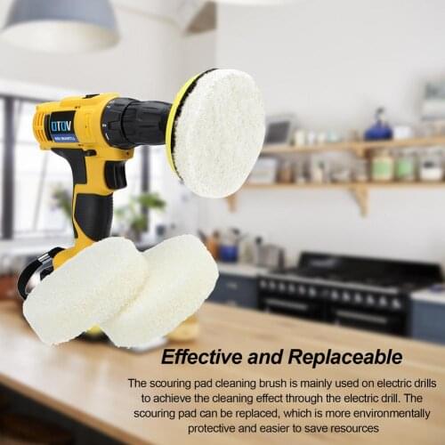 Replaceable Scouring Pad Cleaning Brush For Electric Drill Brush Cleaning Furniture Kitchens Sofas Walls Car Bodies
