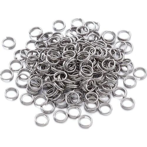 10g Stainless Steel Split Ring Double Loops Jump Rings Connector Fishing Accessories Jewelry Findings 5x1.2mm about 190pcs