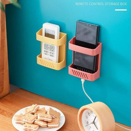 Remote Control Storage Rack Wall Mount Hook Mobile Phone Charging Holder Home Hanging Holder Plastic Remote Control Storage Rack