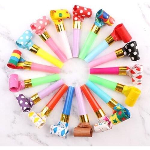 100 Pcs/set Cute Multi Color Party Blowouts Whistles Kids Birthday Party Supplies Decoration Noise maker Party Favors