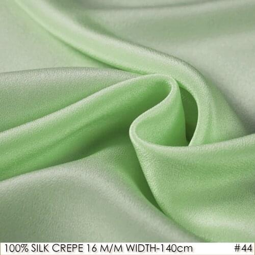 100% SILK CREPE DE CHINE 140cm width 16momme Natural Silk Fabric for curtains Baby Green NO 44