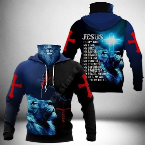 Jesus Lion 3D Printed Hoodies Harajuku Fashion Sweatshirt Women Men Casual Pullover Hoodie Mask Warm Drop Shipping 02